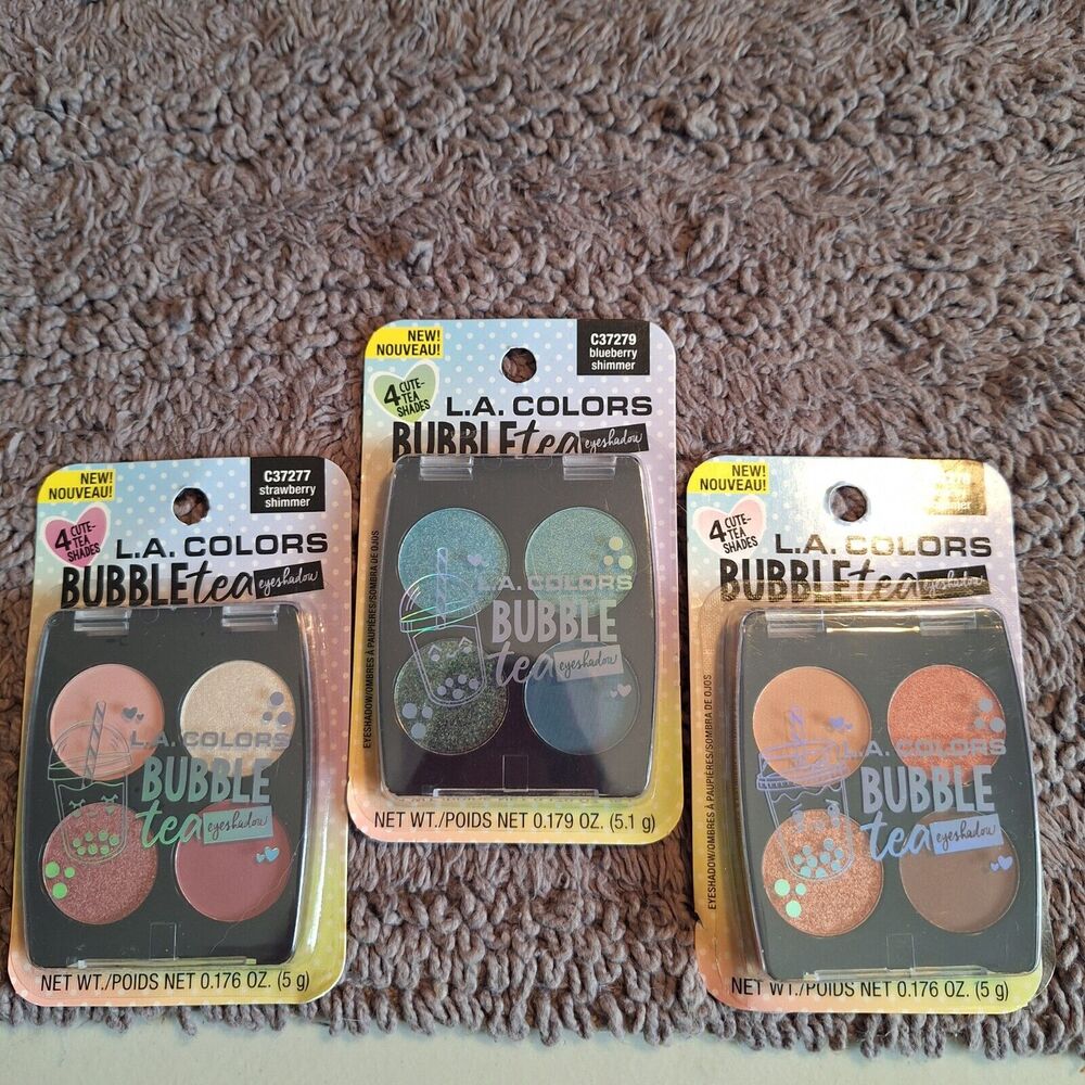 Lot of 3 L.A. Colors Bubble‎ Tea Eyeshadow Blueberry Shimmer Sealed Combo